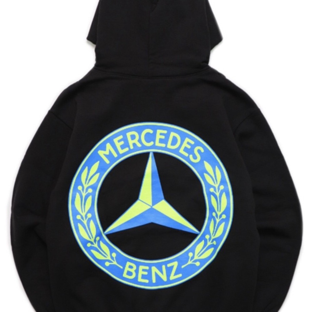 AWGE Mercedes Benz ASAP Rocky Size Large Hoodie Sweatshirt Black - Picture 2 of 7